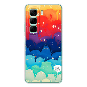 Силиконовый чехол с котиком для Infinix Hot 60 – Mew