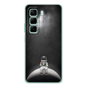 Силиконовый Чехол с принтом "Космонавты" на Infinix Hot 60 – Космонавт романтик