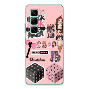 Чехлы с картинкой для Infinix Hot 60i – BLACK PINK коллаж