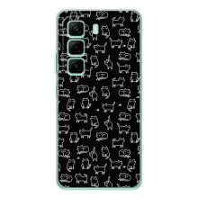 Чохол на тематику: Коти для Infinix Hot 60i (Котики на чорному)