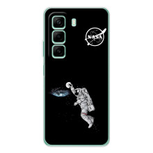 Силіконовый бампер з принтом "Наса" на Infinix Hot 60i – Космонавт баскетболіст