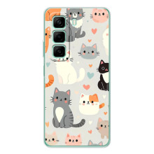 Чехол с рисунком кот на Infinix Hot 60i – Коллаж котов