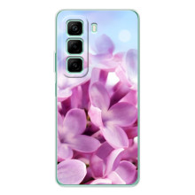 Силіконовий бампер з принтом (квіточки) на Хот 60і (Бузкові квіти)
