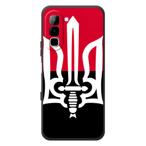 Чехлы УПА (Красно-Чёрный) на Infinix Hot 70 (Герб Украины)