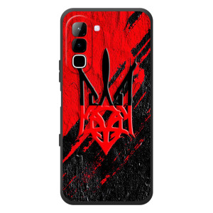 Чехлы УПА (Красно-Чёрный) на Infinix Hot 70 (Герб в цвете УПА)