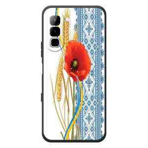 Силіконовый Чохол на Infinix Hot 70 з картинкой Вишиванки (Вишиванка з квіткою)