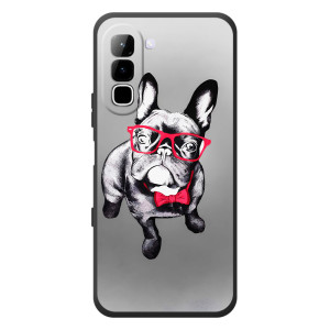 Чохол (ТПУ) Милі песики для Infinix Hot 70 (Бульдог в окулярах)