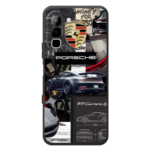 Чехол с авто Порше для Infinix Hot 70 – Коллаж Порше