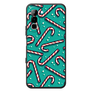 Силіконовий бампер на різдво для Infinix Hot 70 (Льодяники)