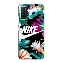 Силиконовый Чехол на Infinix Hot 9 / Hot 9 Pro с картинкой Nike (Цветочный Nike)