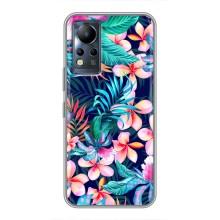 Чехол для Инфиникс Ноут 11 Про - с принтом (Дизайнерские) (AlphaPrint) (Красочные цветы)