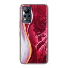 Чехол для Инфиникс Ноут 11 Про - с принтом (Дизайнерские) (AlphaPrint) (Мрамор красный)