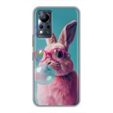 Чехол с принтом стильные животные для Инфиникс Ноут 11 Про (Кролик в очках)