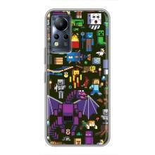 Чехол Майнкрафт на Infinix Note 11 (AlphaPrint) Minecraft (Коллаж Майнкрафт)