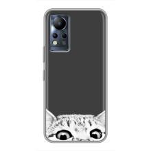 Чехол на Инфиникс Ноут 11 с Котами (VPrint) (Выглядывает кот)