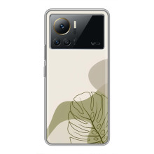 Силконовий чохол з принтом в квітах на Infinix Note 12 2023 – Монстера зелена