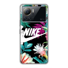 Силиконовый Чехол на Infinix Note 12 2023 с картинкой Nike (Цветочный Nike)