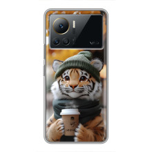 Печатный чехол «Зверята с кофе» для Infinix Note 12 2023 – Тигр с кофе