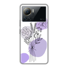 Силконовий чохол з принтом в квітах на Infinix Note 12 Pro (4G) – Фіолетовий букет