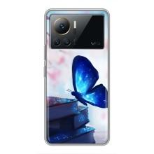 Силиконовый бампер с картинкой животных для Infinix Note 12 Pro (4G) (Бабочка синяя)