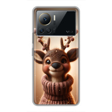 Яскравий чохол для Infinix Note 12 Pro (4G) з Зимові Оленята – Олень в светрі