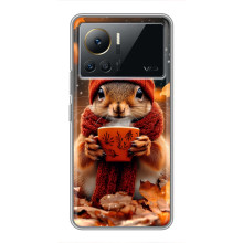 Печатный чехол «Зверята с кофе» для Infinix Note 12 Pro (4G) – Белка с кофе