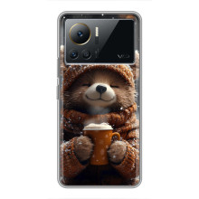 Печатный чехол «Зверята с кофе» для Infinix Note 12 Pro (4G) – Мишка с кофе