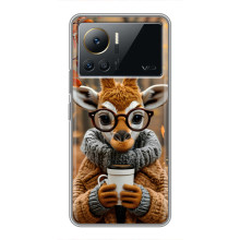 Печатный чехол «Зверята с кофе» для Infinix Note 12 Pro (4G) – Жираф с кофе