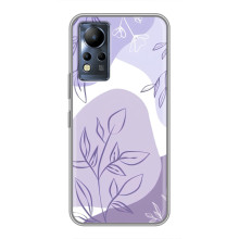 Силконовий чохол з принтом в квітах на Infinix Note 12 – Фіолетовий дизайн