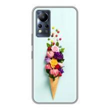 Чехлы с тематикой "ЦВЕТЫ" на Infinix Note 12 (Цветок-мороженное)