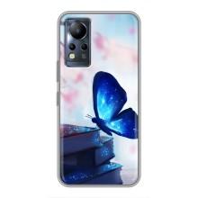 Силиконовый бампер с картинкой животных для Infinix Note 12 (Бабочка синяя)