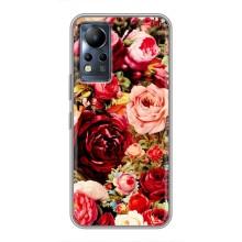 Силиконовый бампер с принтом (цветочки) на Инфиникс Нот 12 (Букет цветов)