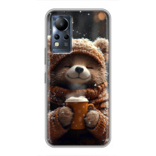 Печатный чехол «Зверята с кофе» для Infinix Note 12 – Мишка с кофе