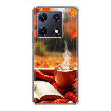 Чехол с уникальным дизайном «Осень с кофе» для Infinix Note 30 Pro – Кофе и дождь