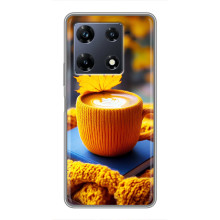 Чехол с уникальным дизайном «Осень с кофе» для Infinix Note 30 Pro – Кофе с жёлтым