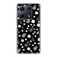 Чохли з тематикою "КВІТИ" на Infinix Note 30 Pro (цвітіння на чорному)