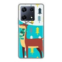 Силіконовий бампер з картинкою звірів для Infinix Note 30 Pro (Олень із шарфом)