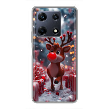 Яркий чехол для Infinix Note 30 Pro с Зимними Оленятами – Олень среди подарков