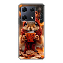 Друкований чохол 'Звірята з кавою' для Infinix Note 30 Pro – Білка з кавою