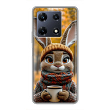 Друкований чохол 'Звірята з кавою' для Infinix Note 30 Pro – Зайчик з кавою