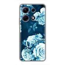 Чехлы (ART) Цветы на Infinix Note 30 (VPrint) (Голубые Бутоны)