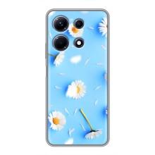 Чехол с Цветами для Infinix Note 30 (ромашки на голубом)