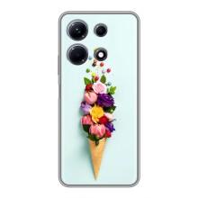 Чехлы с тематикой "ЦВЕТЫ" на Infinix Note 30 (Цветок-мороженное)