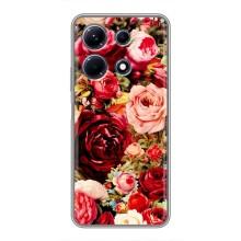 Силиконовый бампер с принтом (цветочки) на Инфиникс Нот 30 (Букет цветов)