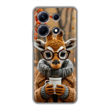 Друкований чохол 'Звірята з кавою' для Infinix Note 30 – Жираф з кавою