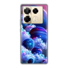Чехлы КОСМОС для Infinix Note 40 Pro – Синие планеты