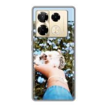 Чехлы с изображением разных животных для Infinix Note 40 Pro (Ежик на руках)