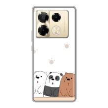 Чехлы с изображением разных животных для Infinix Note 40 Pro (Удивленные медвеженки)