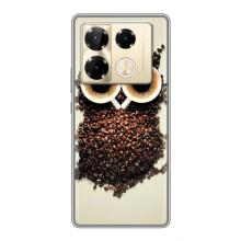 Чехлы с принтом СОВЫ для Infinix Note 40 Pro – Сова с зерен кофе