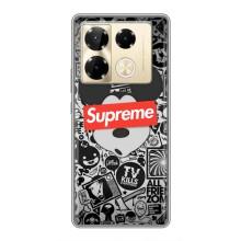 Чохол з Брендами одягу на Інфінікс Нот 40 Про – Supreme Маус